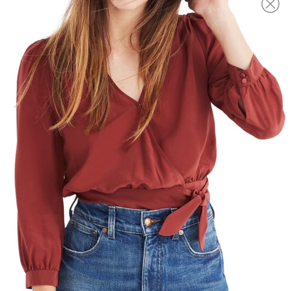 Madewell Silk Wrap Top